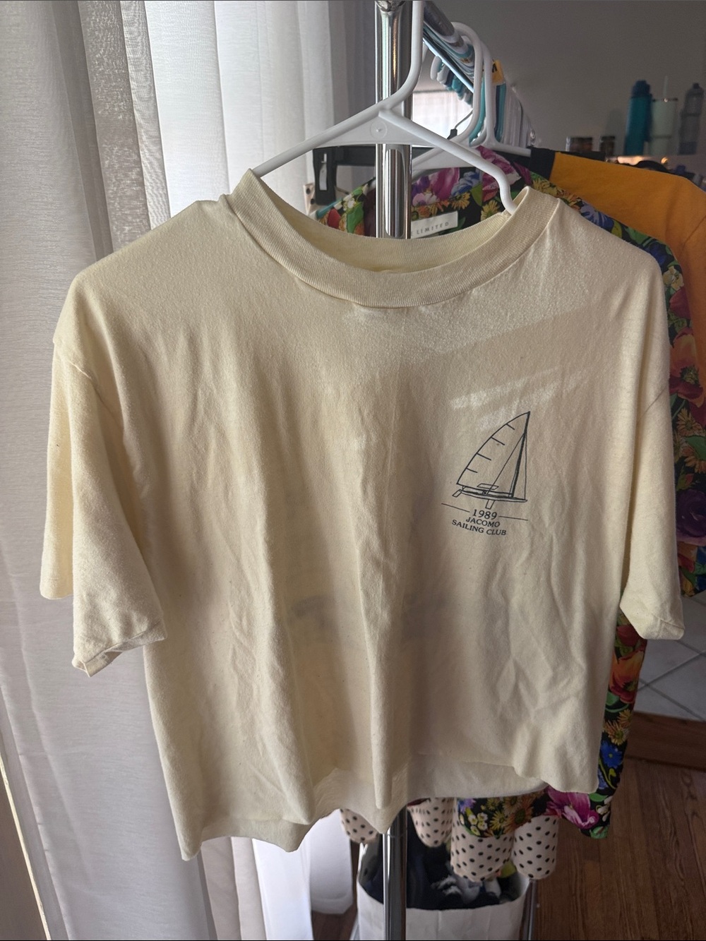Vintage Cream Sailing Graphic Crop Top